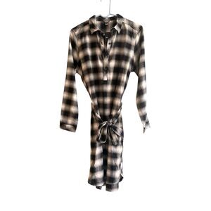 Eddie Boyer field flannel dress charcoal gray black Size Medium